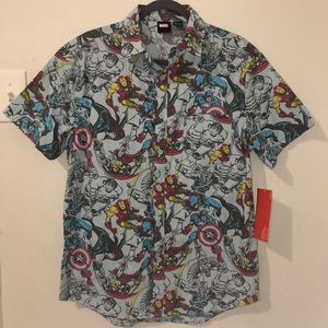 Marvel Men’s Button Down Hawaiian Shirt